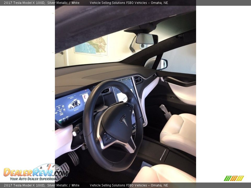2017 Tesla Model X 100D Silver Metallic / White Photo #4