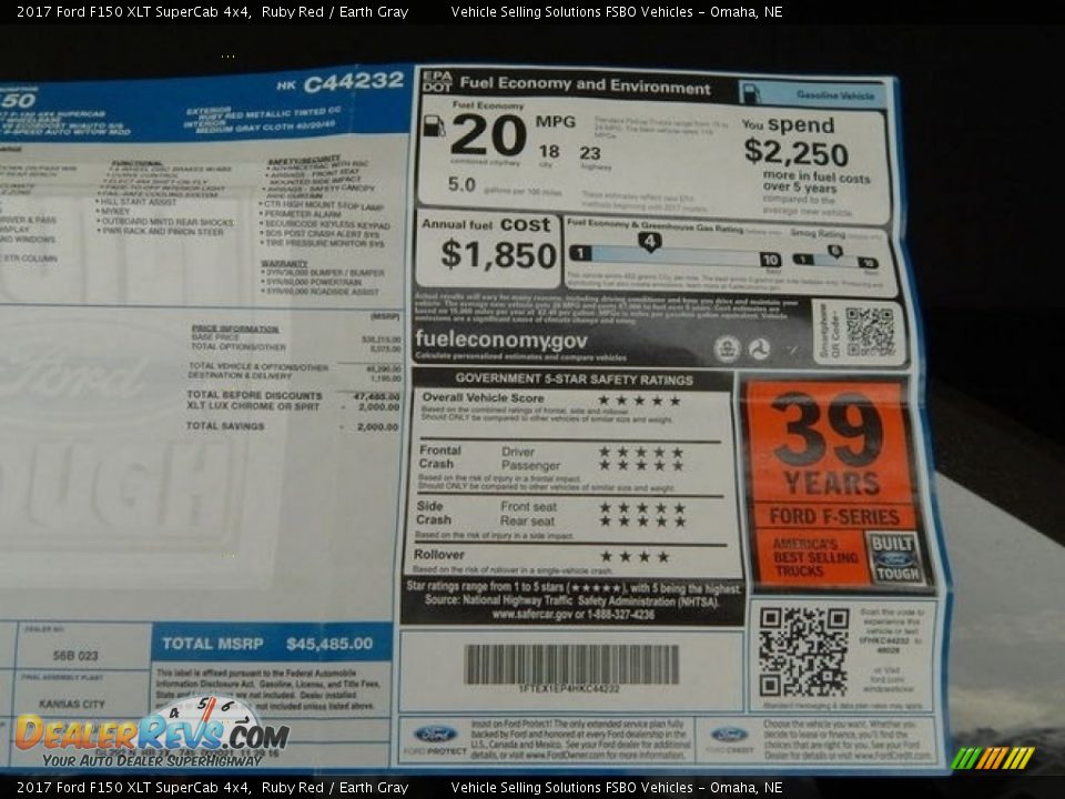 2017 Ford F150 XLT SuperCab 4x4 Ruby Red / Earth Gray Photo #18