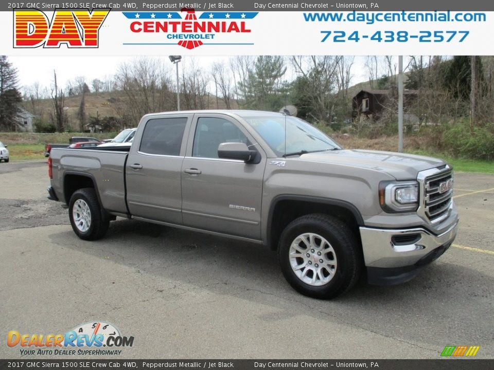 2017 GMC Sierra 1500 SLE Crew Cab 4WD Pepperdust Metallic / Jet Black Photo #1