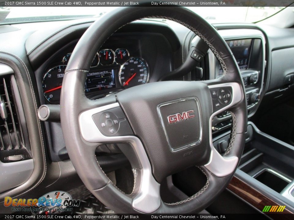 2017 GMC Sierra 1500 SLE Crew Cab 4WD Pepperdust Metallic / Jet Black Photo #24