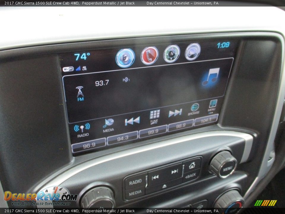 2017 GMC Sierra 1500 SLE Crew Cab 4WD Pepperdust Metallic / Jet Black Photo #28