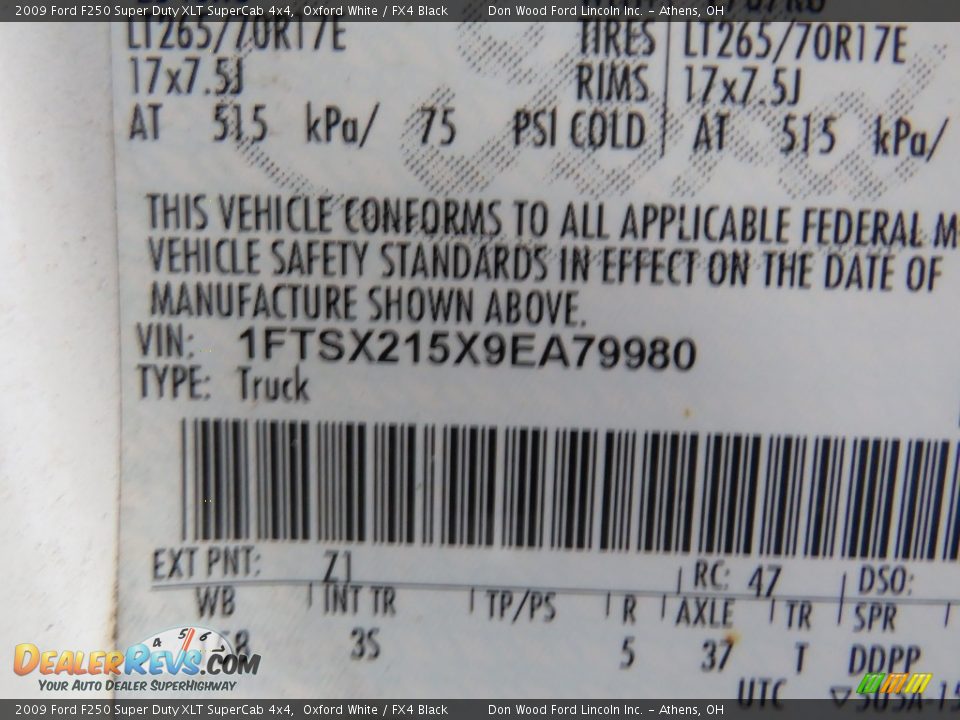 2009 Ford F250 Super Duty XLT SuperCab 4x4 Oxford White / FX4 Black Photo #29