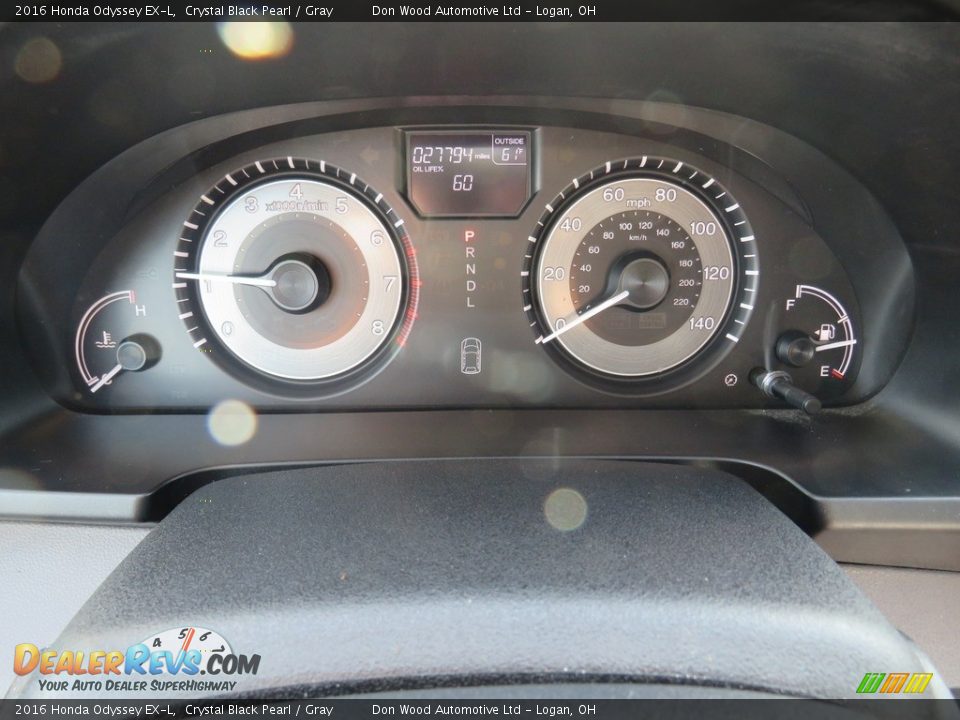 2016 Honda Odyssey EX-L Crystal Black Pearl / Gray Photo #24
