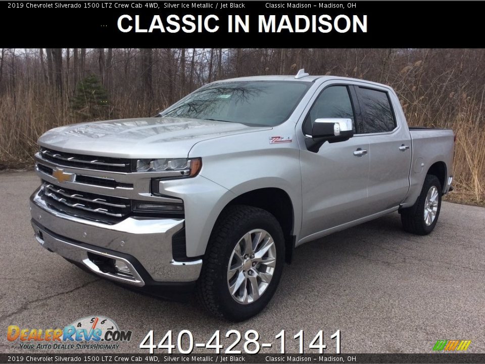 2019 Chevrolet Silverado 1500 LTZ Crew Cab 4WD Silver Ice Metallic / Jet Black Photo #1