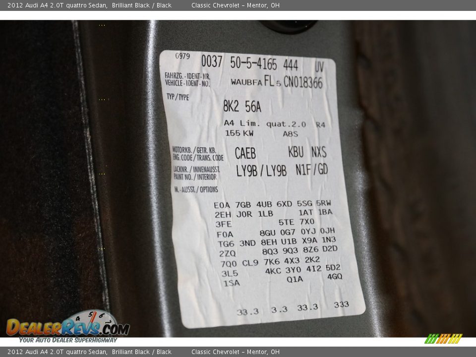 2012 Audi A4 2.0T quattro Sedan Brilliant Black / Black Photo #21