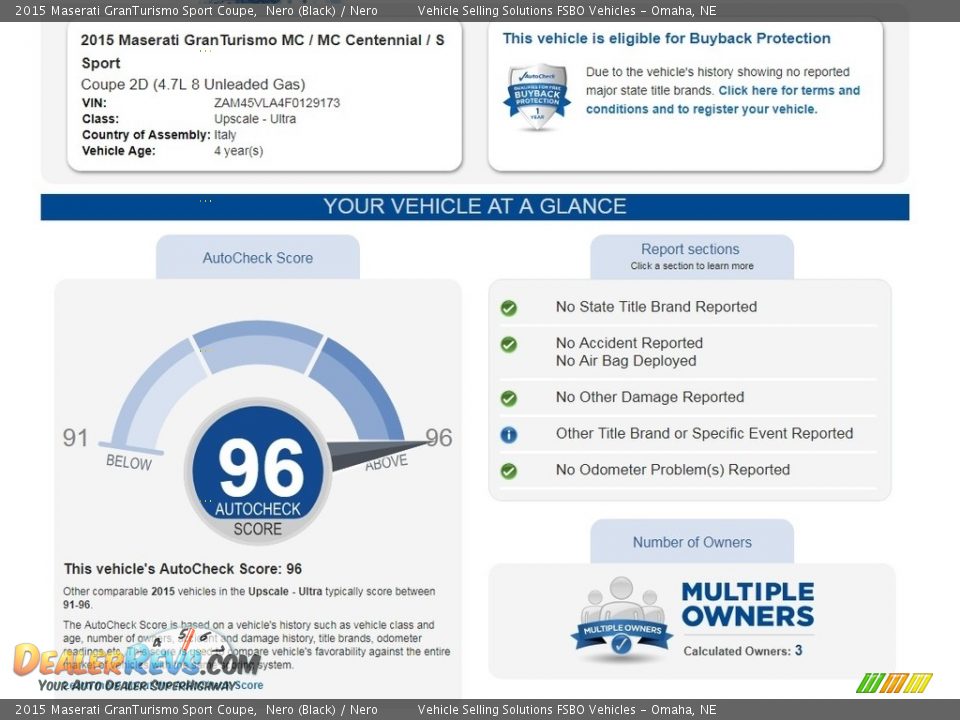 Dealer Info of 2015 Maserati GranTurismo Sport Coupe Photo #2