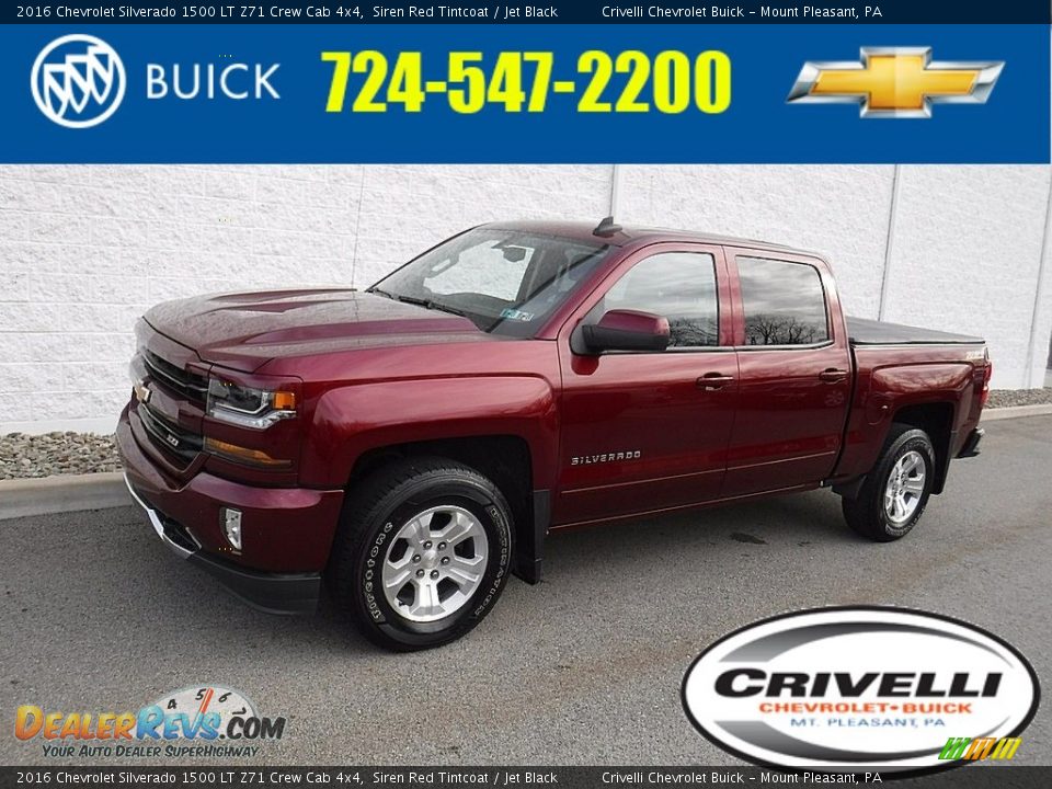 2016 Chevrolet Silverado 1500 LT Z71 Crew Cab 4x4 Siren Red Tintcoat / Jet Black Photo #1