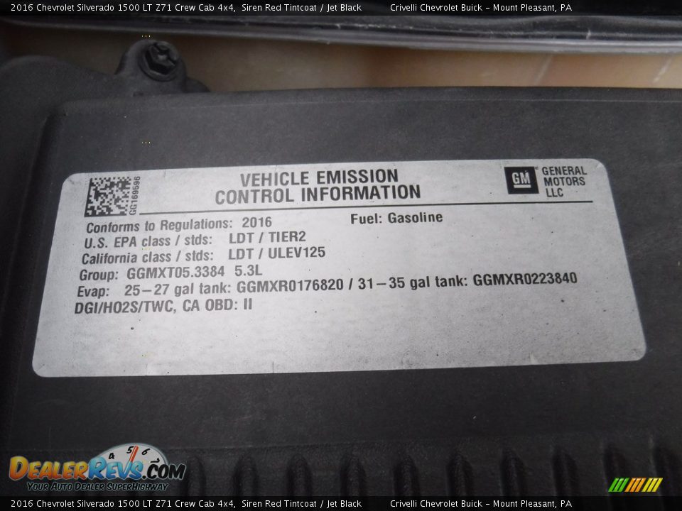 2016 Chevrolet Silverado 1500 LT Z71 Crew Cab 4x4 Siren Red Tintcoat / Jet Black Photo #16