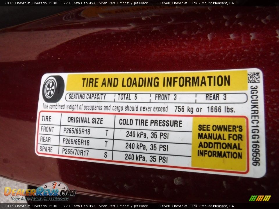 2016 Chevrolet Silverado 1500 LT Z71 Crew Cab 4x4 Siren Red Tintcoat / Jet Black Photo #36