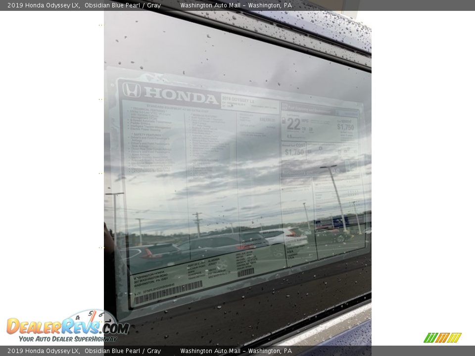 2019 Honda Odyssey LX Obsidian Blue Pearl / Gray Photo #15