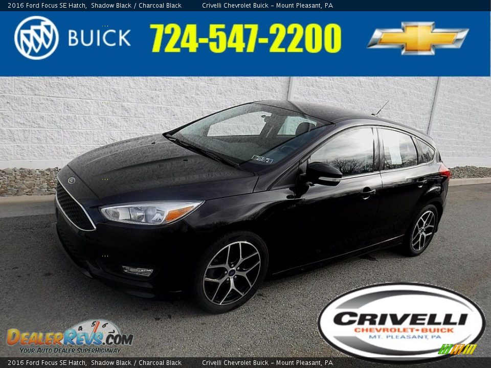 2016 Ford Focus SE Hatch Shadow Black / Charcoal Black Photo #1