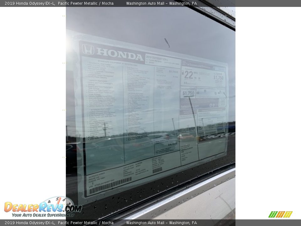2019 Honda Odyssey EX-L Pacific Pewter Metallic / Mocha Photo #15