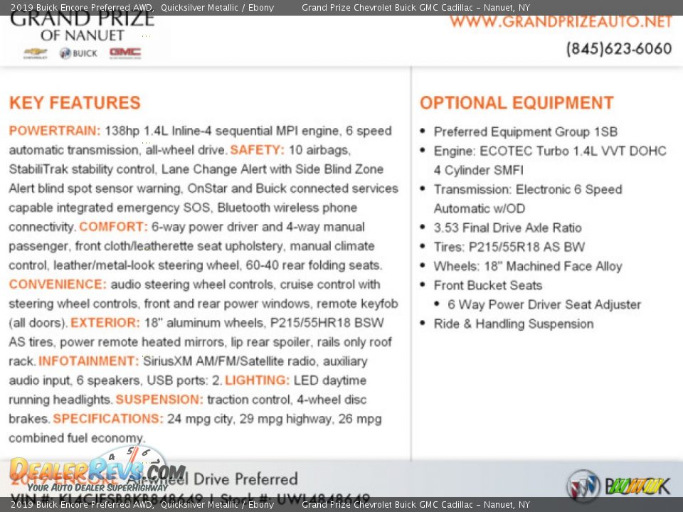 2019 Buick Encore Preferred AWD Quicksilver Metallic / Ebony Photo #10