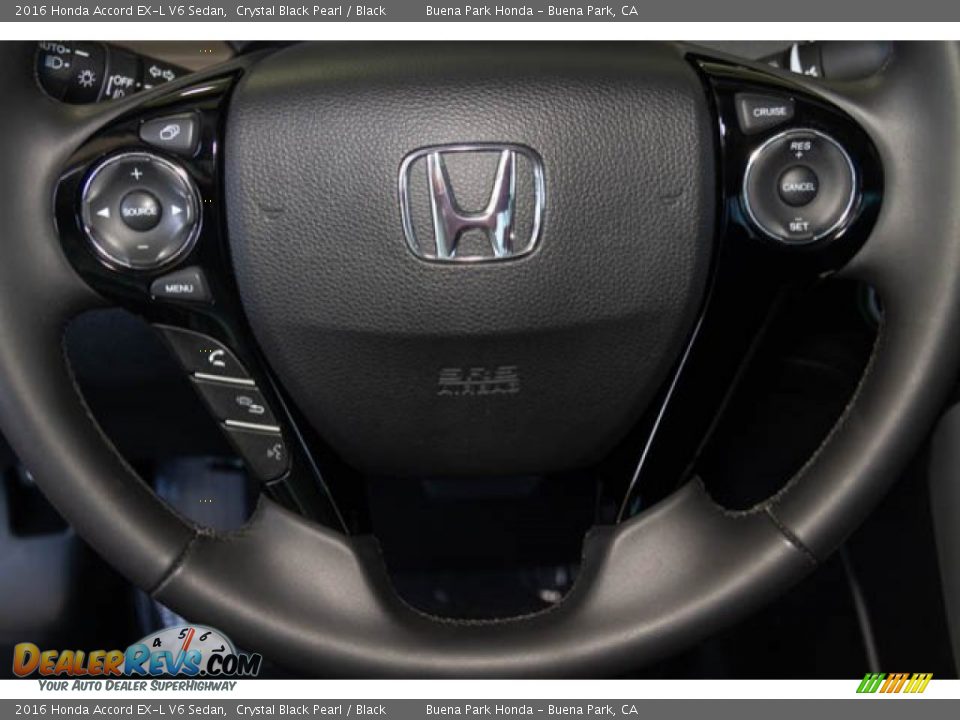 2016 Honda Accord EX-L V6 Sedan Crystal Black Pearl / Black Photo #13