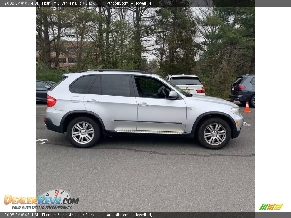 2008 BMW X5 4.8i Titanium Silver Metallic / Black Photo #6