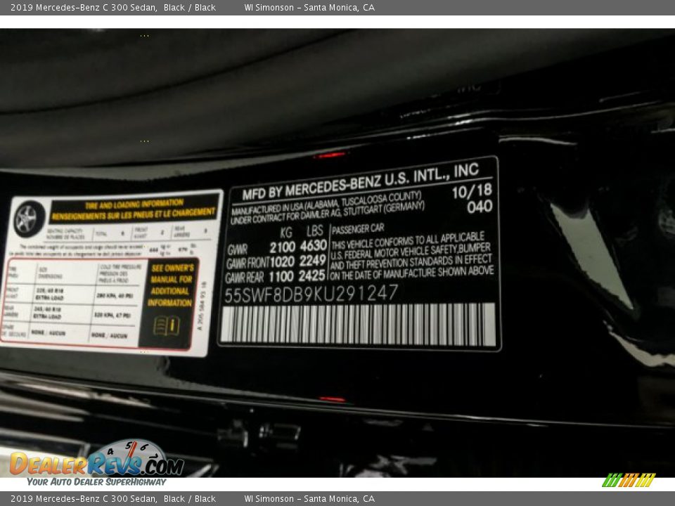 2019 Mercedes-Benz C 300 Sedan Black / Black Photo #25