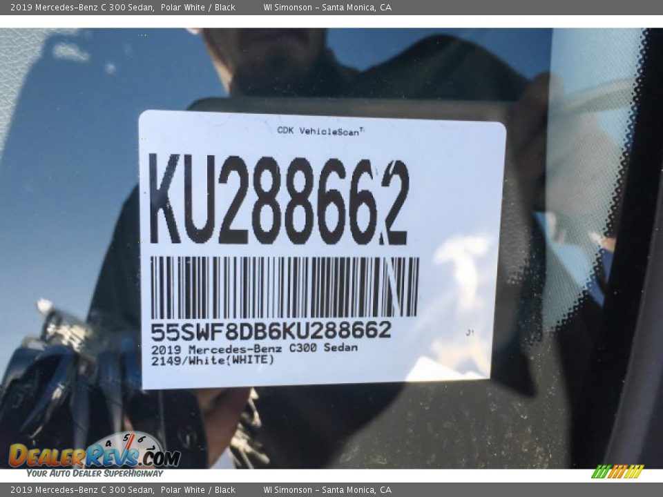 2019 Mercedes-Benz C 300 Sedan Polar White / Black Photo #11