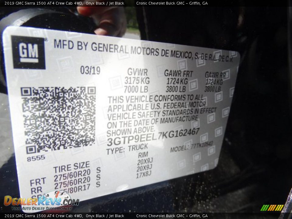 2019 GMC Sierra 1500 AT4 Crew Cab 4WD Onyx Black / Jet Black Photo #33