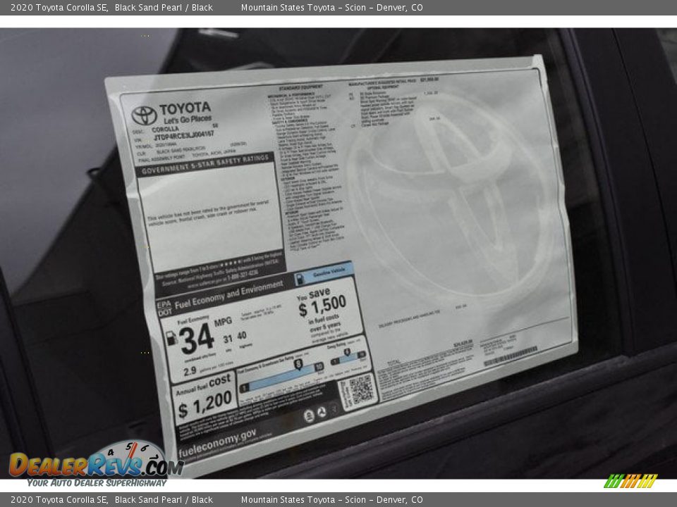 2020 Toyota Corolla SE Window Sticker Photo #11