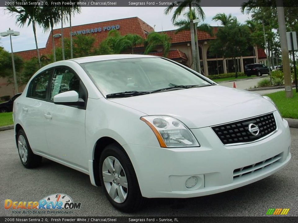 2008 Nissan Sentra 2.0 Fresh Powder White / Charcoal/Steel Photo #1