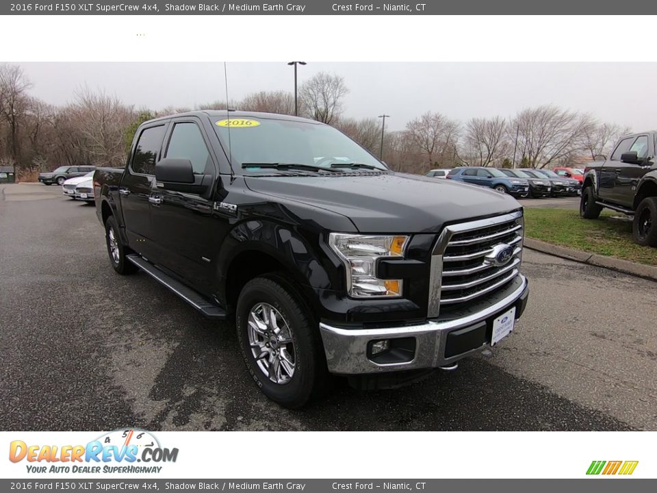 2016 Ford F150 XLT SuperCrew 4x4 Shadow Black / Medium Earth Gray Photo #1