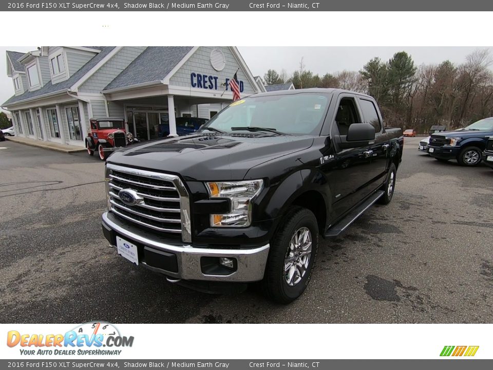 2016 Ford F150 XLT SuperCrew 4x4 Shadow Black / Medium Earth Gray Photo #3