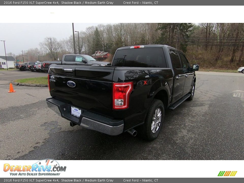 2016 Ford F150 XLT SuperCrew 4x4 Shadow Black / Medium Earth Gray Photo #7