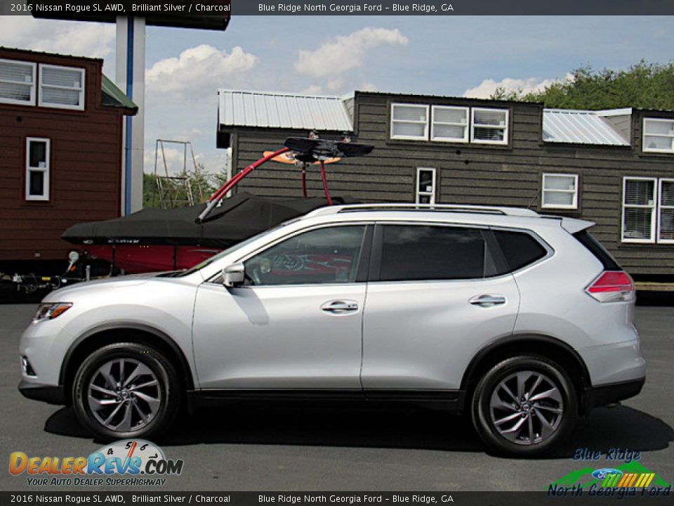 2016 Nissan Rogue SL AWD Brilliant Silver / Charcoal Photo #2