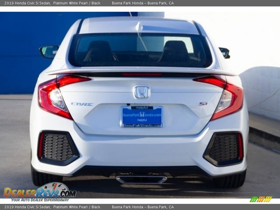 2019 Honda Civic Si Sedan Platinum White Pearl / Black Photo #6