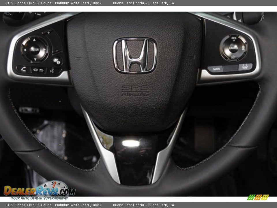 2019 Honda Civic EX Coupe Platinum White Pearl / Black Photo #21