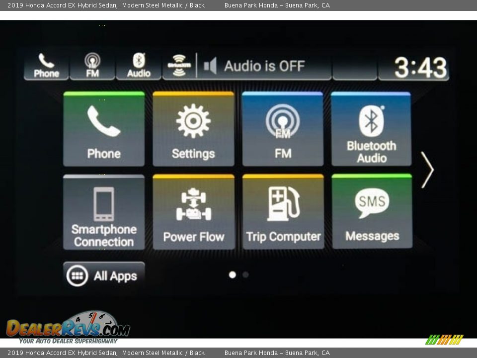 2019 Honda Accord EX Hybrid Sedan Modern Steel Metallic / Black Photo #33