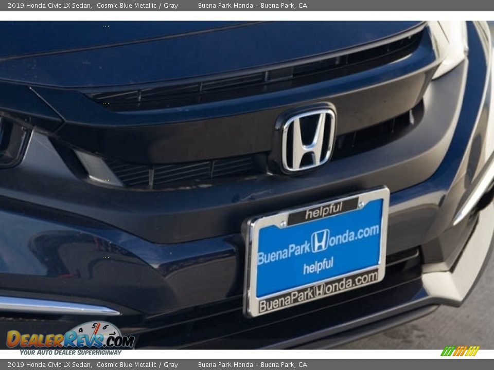 2019 Honda Civic LX Sedan Cosmic Blue Metallic / Gray Photo #4