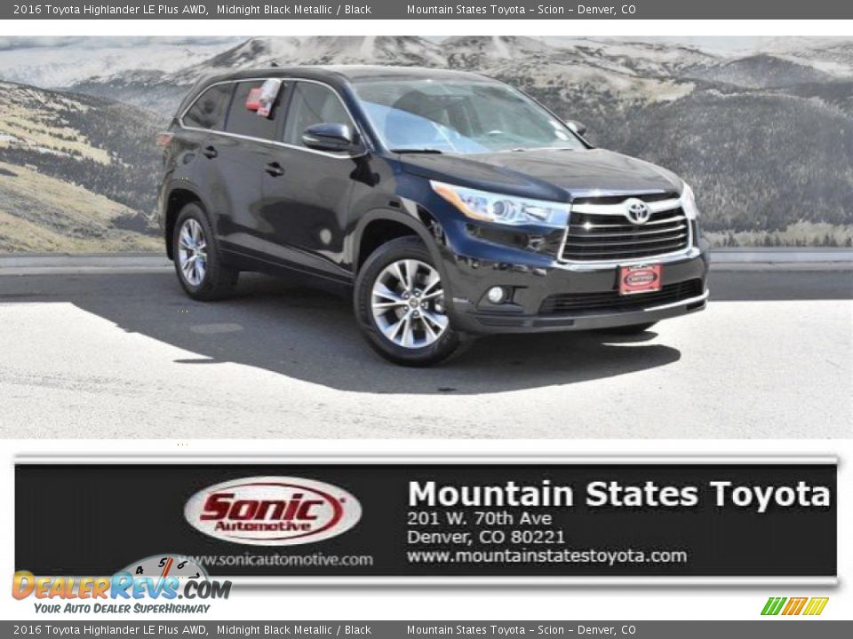 2016 Toyota Highlander LE Plus AWD Midnight Black Metallic / Black Photo #1
