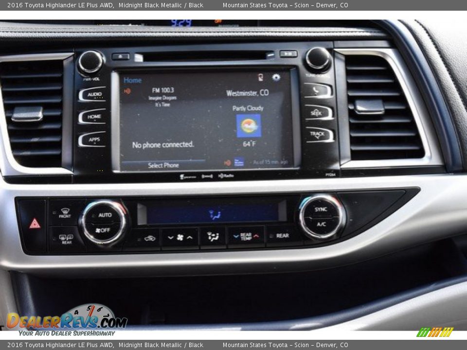2016 Toyota Highlander LE Plus AWD Midnight Black Metallic / Black Photo #14