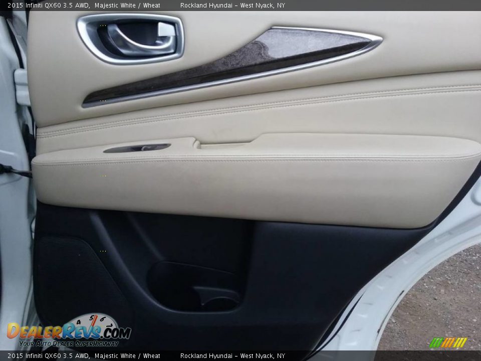 2015 Infiniti QX60 3.5 AWD Majestic White / Wheat Photo #10