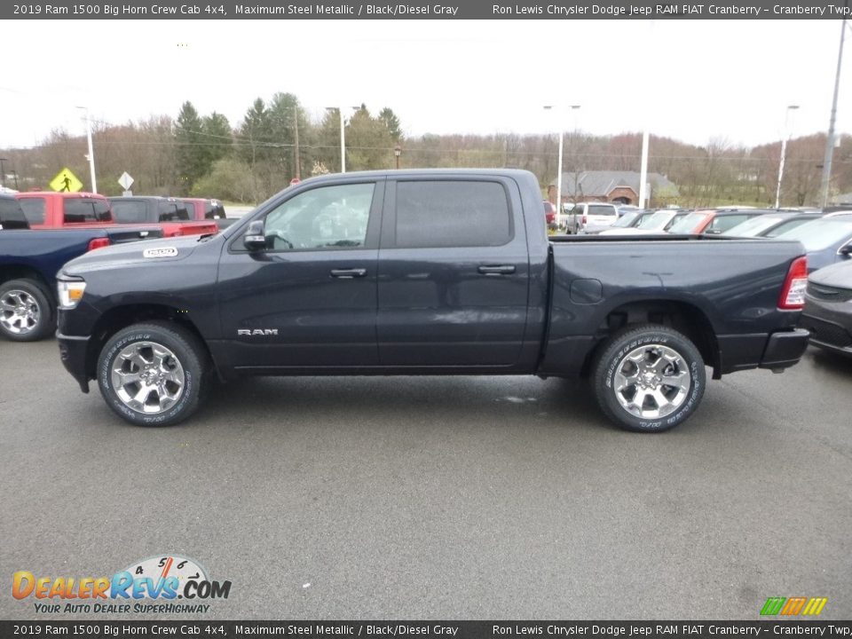 2019 Ram 1500 Big Horn Crew Cab 4x4 Maximum Steel Metallic / Black/Diesel Gray Photo #2