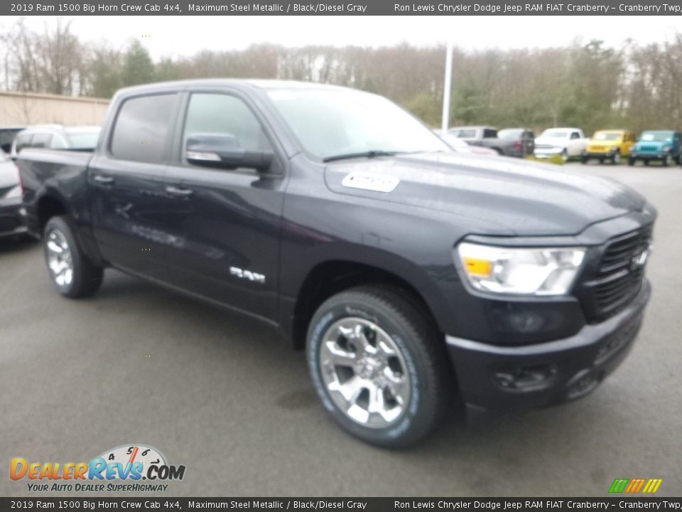 2019 Ram 1500 Big Horn Crew Cab 4x4 Maximum Steel Metallic / Black/Diesel Gray Photo #7
