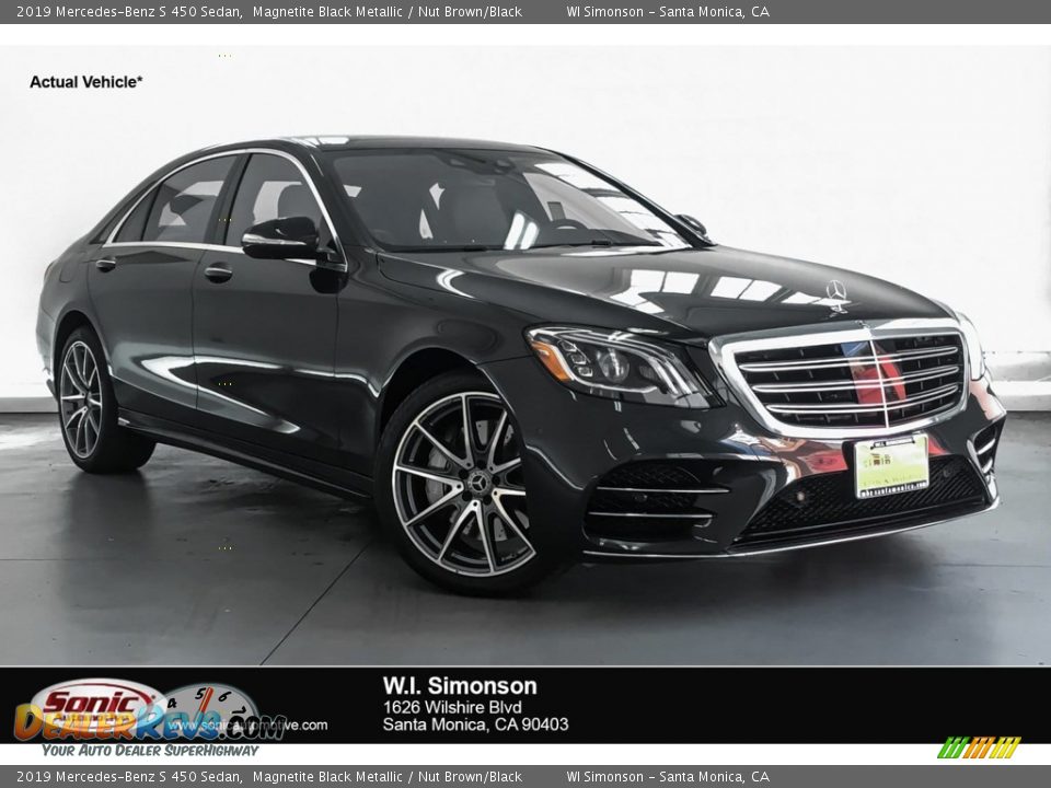 2019 Mercedes-Benz S 450 Sedan Magnetite Black Metallic / Nut Brown/Black Photo #1