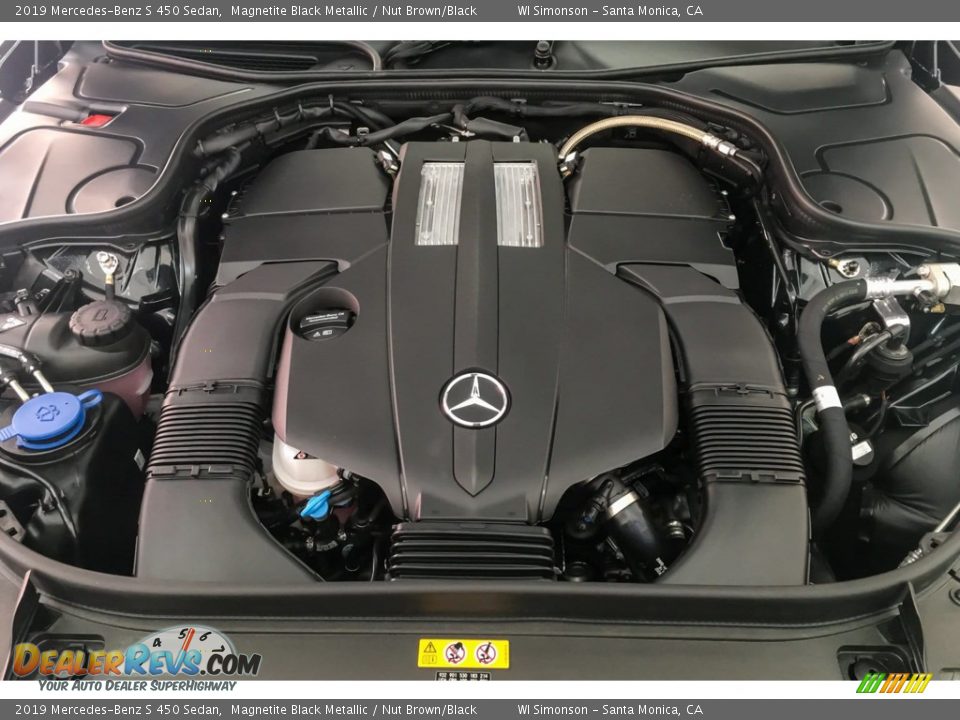 2019 Mercedes-Benz S 450 Sedan Magnetite Black Metallic / Nut Brown/Black Photo #8