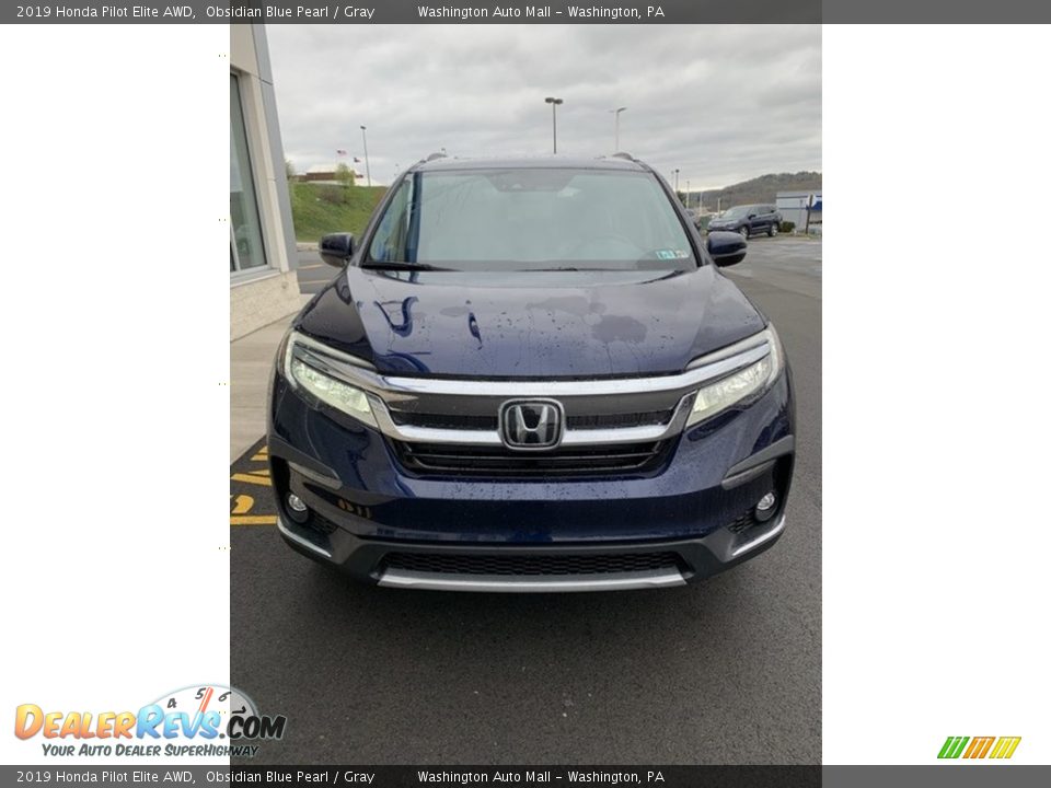 2019 Honda Pilot Elite AWD Obsidian Blue Pearl / Gray Photo #3