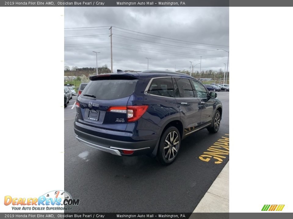 2019 Honda Pilot Elite AWD Obsidian Blue Pearl / Gray Photo #5