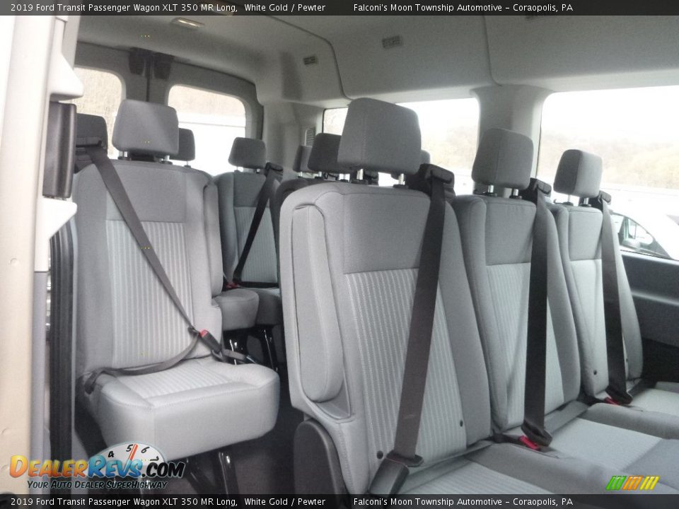Rear Seat of 2019 Ford Transit Passenger Wagon XLT 350 MR Long Photo #8