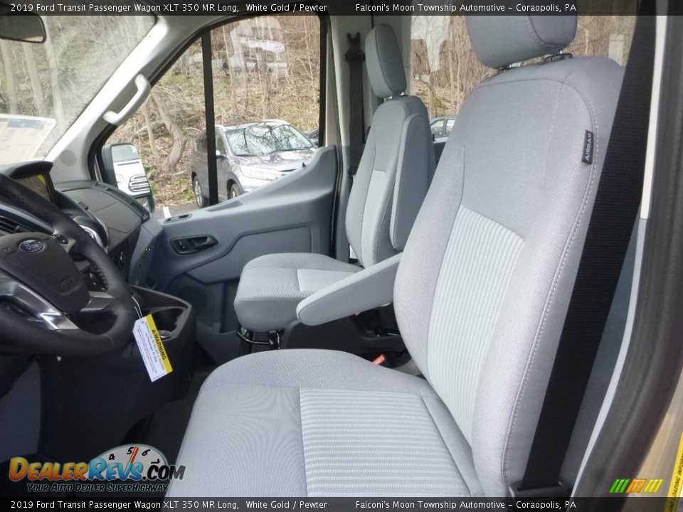 Front Seat of 2019 Ford Transit Passenger Wagon XLT 350 MR Long Photo #9