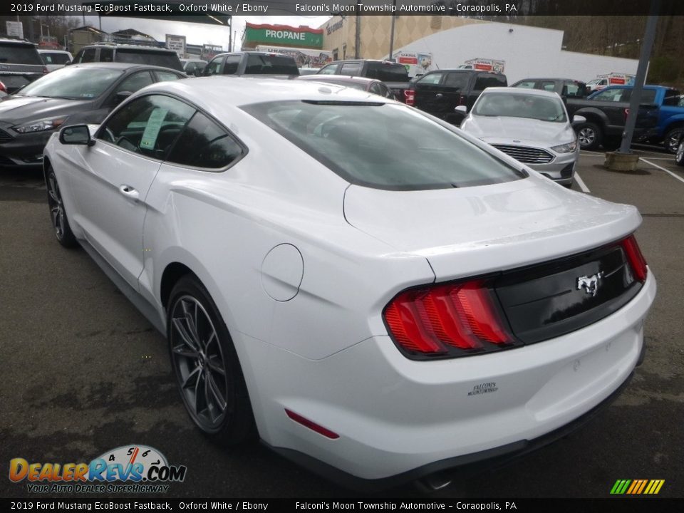 2019 Ford Mustang EcoBoost Fastback Oxford White / Ebony Photo #6