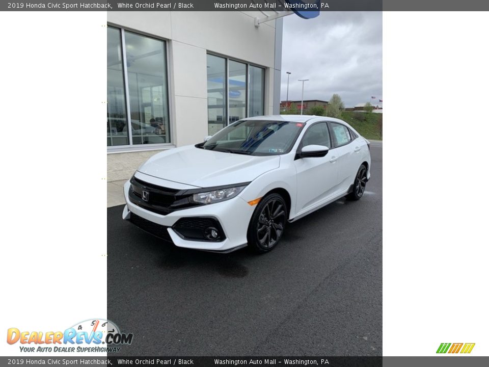 2019 Honda Civic Sport Hatchback White Orchid Pearl / Black Photo #2