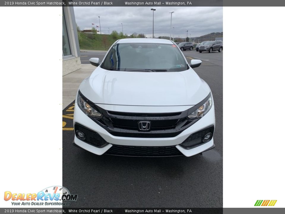 2019 Honda Civic Sport Hatchback White Orchid Pearl / Black Photo #3