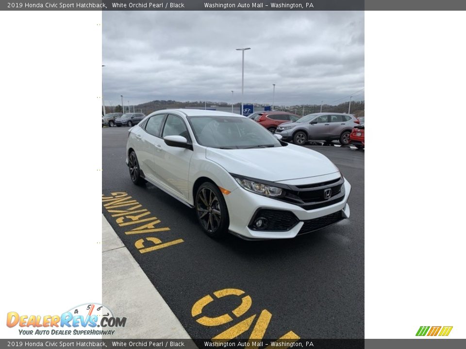 2019 Honda Civic Sport Hatchback White Orchid Pearl / Black Photo #4