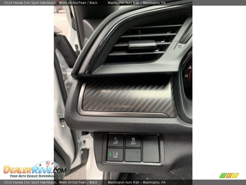 2019 Honda Civic Sport Hatchback White Orchid Pearl / Black Photo #10