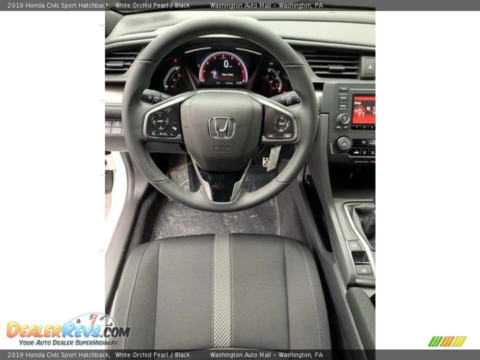 2019 Honda Civic Sport Hatchback White Orchid Pearl / Black Photo #11