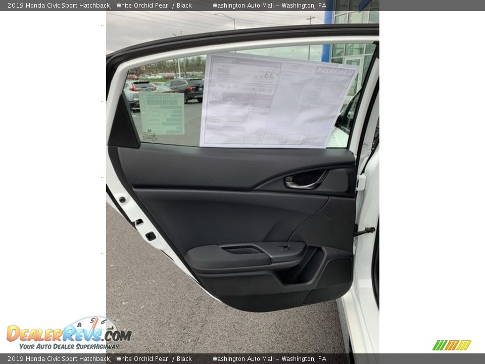 2019 Honda Civic Sport Hatchback White Orchid Pearl / Black Photo #16